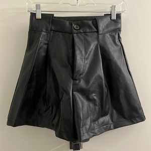 Faux leather shorts